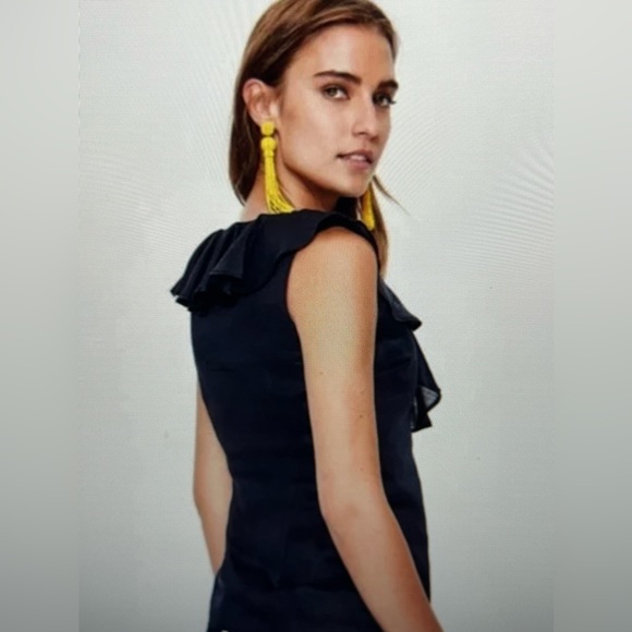 Boden Alicia Ruffle Top, Navy, Sleeveless, size 6 - Picture 12 of 14